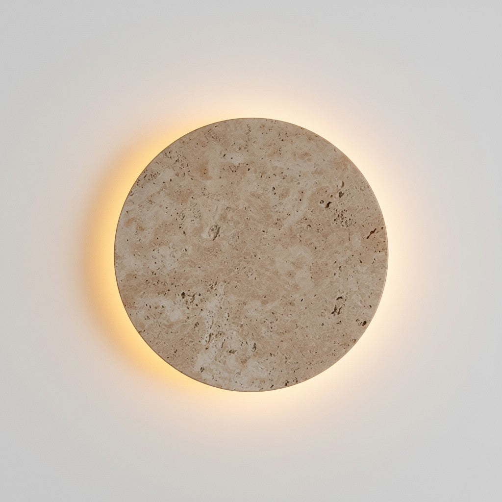 Travertine Round Wall Lamp Sconce